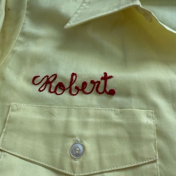 VTG Unitog Strohs Beer Work Shirt Men's 14-14 1/2 Small Long Sleeve Chainstitch - Picture 5 of 8